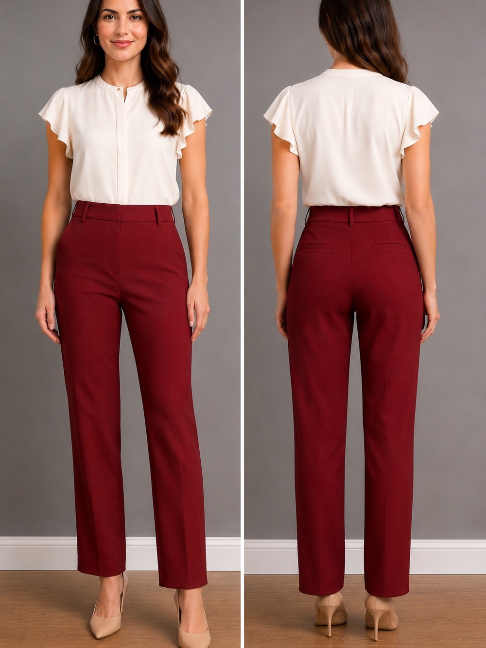 Rachel Zoe Red Pull-On Straight Leg
Pants Size Large